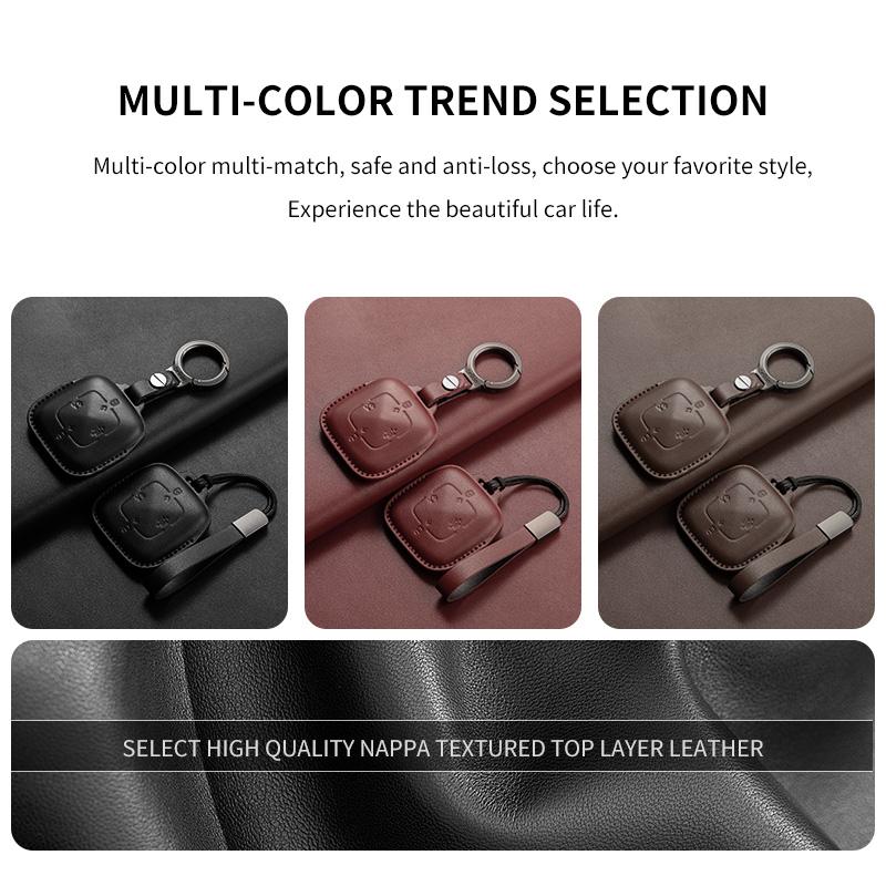 Leather Car Key Case Cover For Zeekr 001 009 Car Key Protector Accessories