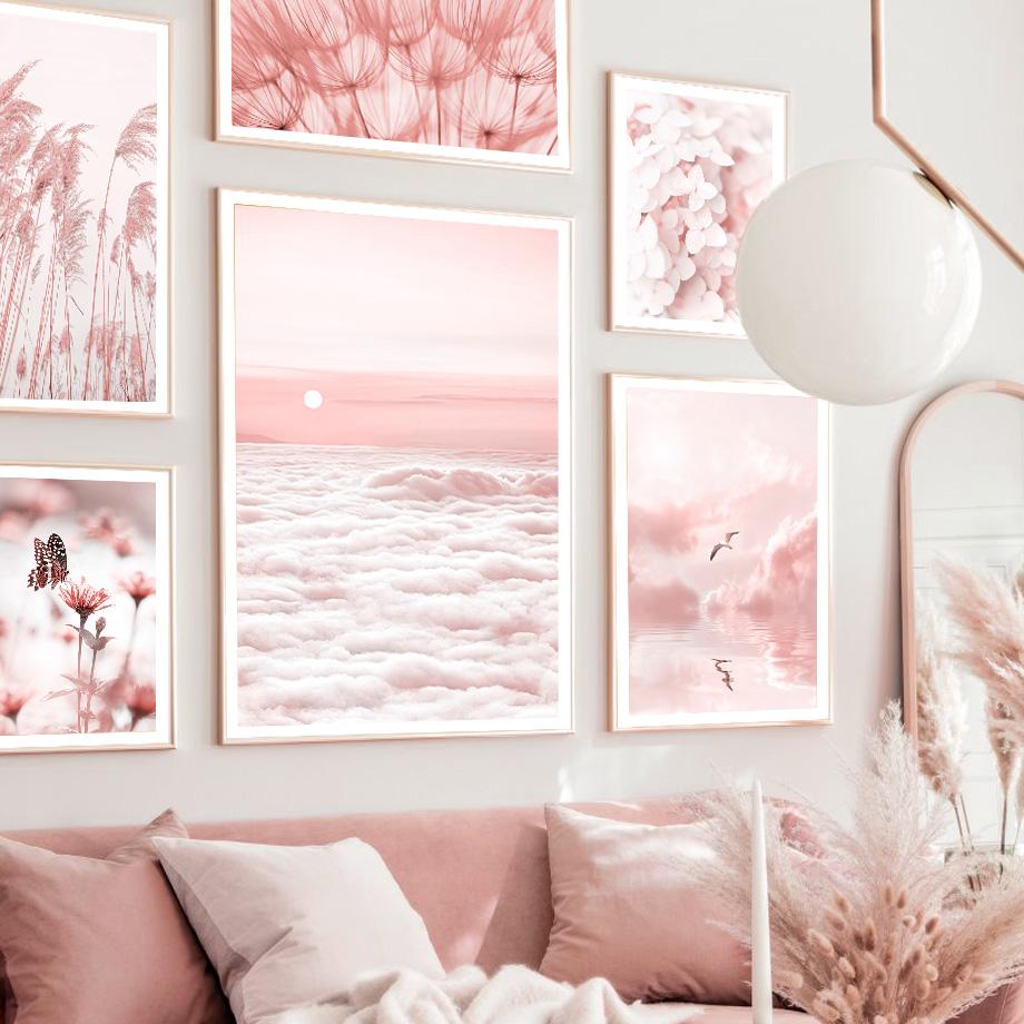 Wolke Tulpe Windmühle Blume See Löwenzahn Reed Vogel Wand Kunstdruck Leinwand Malerei Nordic Poster Dekor Bilder Für Wohnzimmer