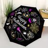 1 Stück Glückliches Halloween-Thema Automatischer Öffnungs-/Schließschirm - Niedlicher Schirm mit niedlichem Design, Tragbarer 3-fach kompakter Schirm für Männer und Frauen, Vale