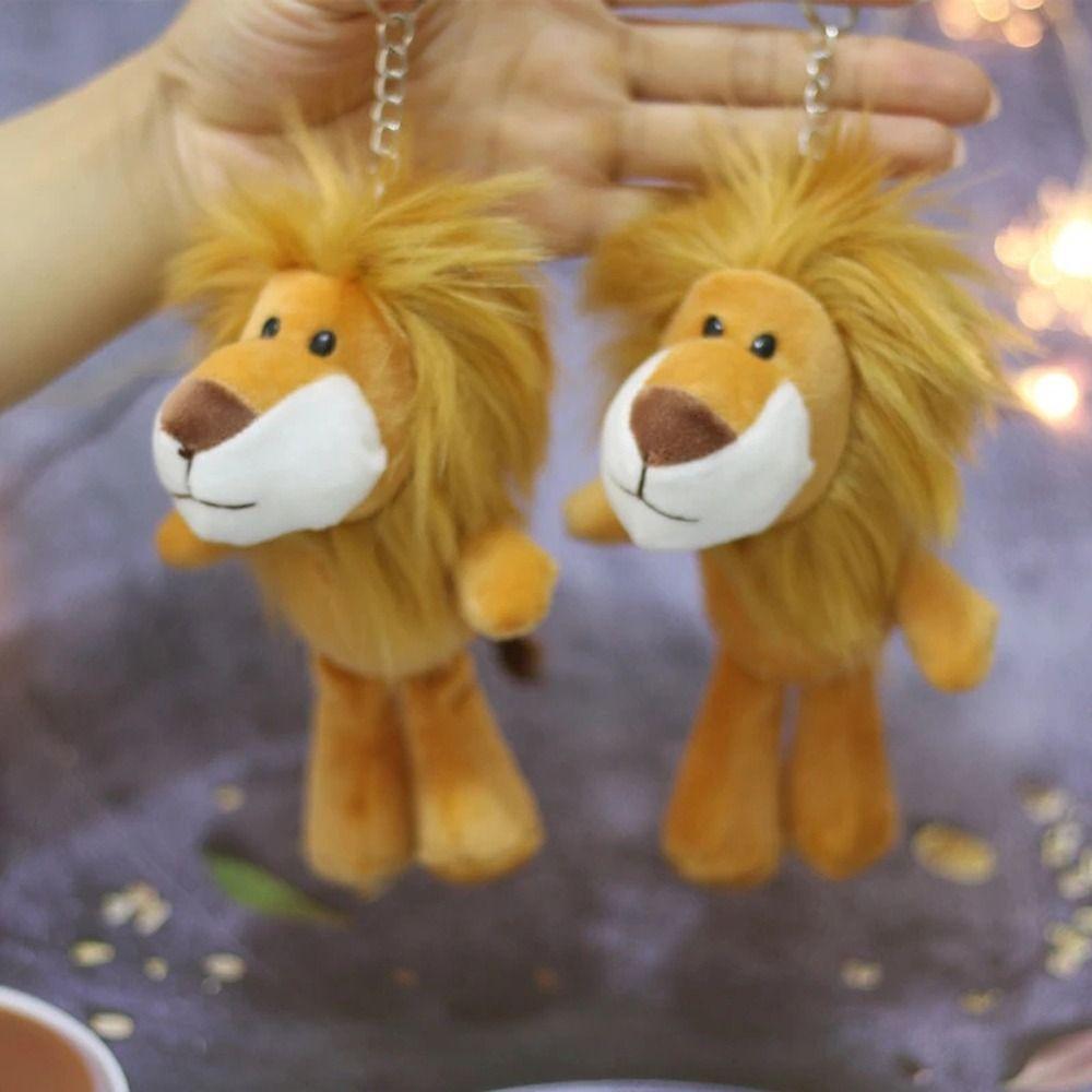 Chain Key Ring Hanging Decoration Car Keyring Little Lion Doll Plush Doll Plush Keychain Keychain