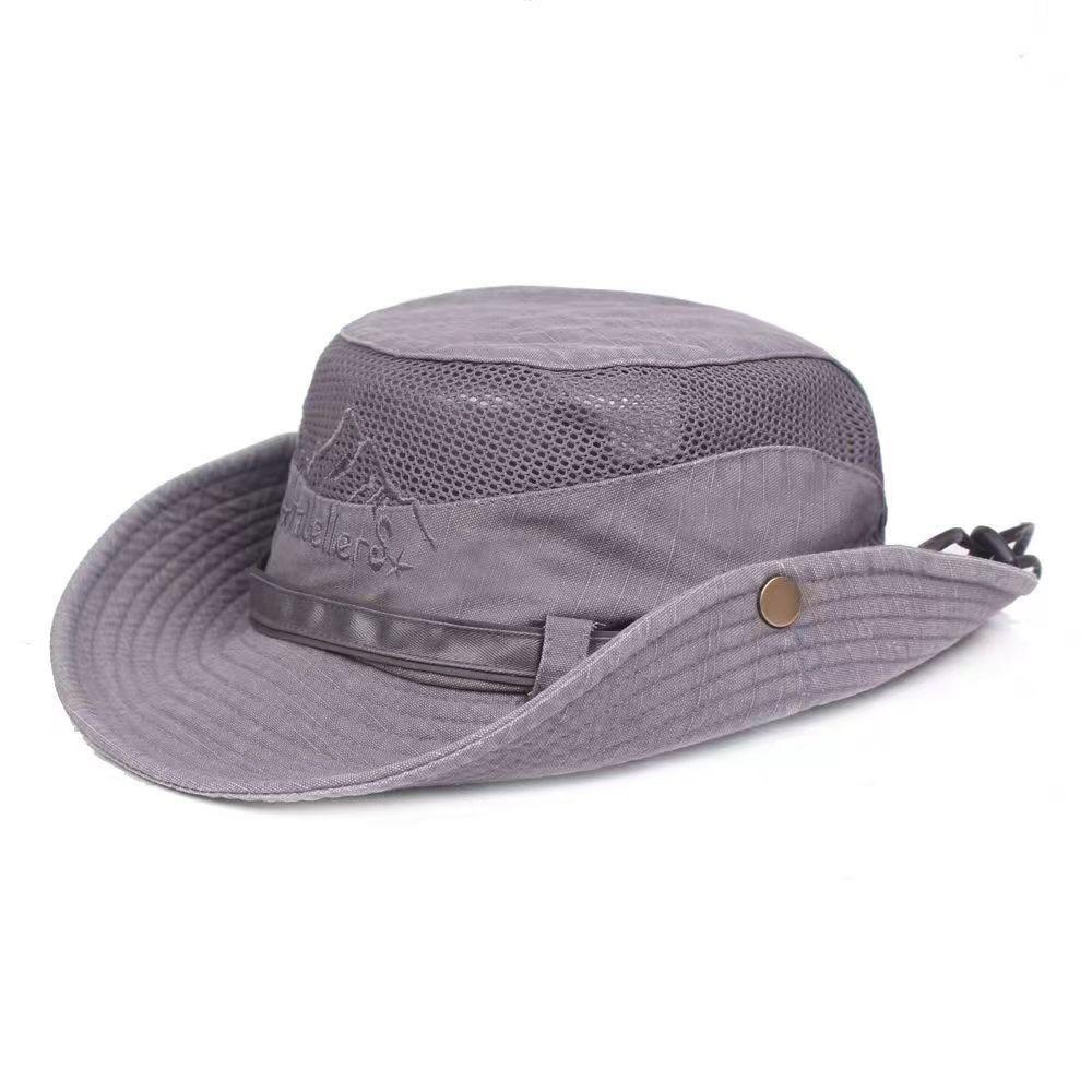 Ny Utomhus Bucket Hat Herr Sommar Andningsbar Panama Hatt Bomull Djungel Fiske Mesh Hatt Vandring Strand Solskydd Kepsar För Män