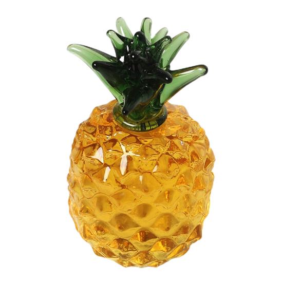 Figurine de fruits en faux cristal, verre transparent, fraise, ananas, kaki, citron, banane, Sculpture, presse-papier, décoration de bureau, ornement