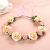 Flower Hair Wreath Headband Floral Crown Garland with Adjustable Ribbon Festivals Wedding Party Headpiece for Women Girl