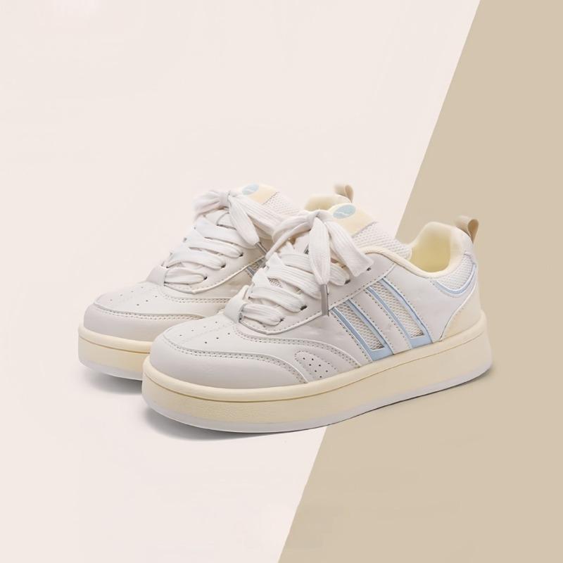 Mesh Breathable Thick-soled White Shoes Women's New Fashionable Versatile Color Matching Sports and Leisure Breadboard Shoes