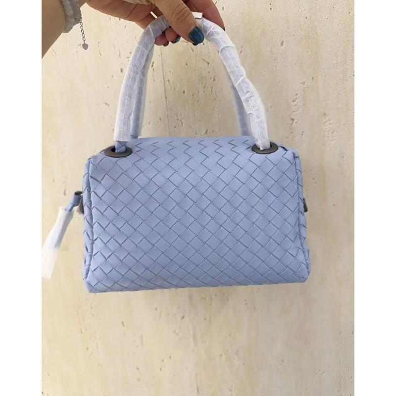 Womens Genuine Leather Woven Crossbody Bag Small Pillow Shape Handheld Shoulder Lightweight Daily Use