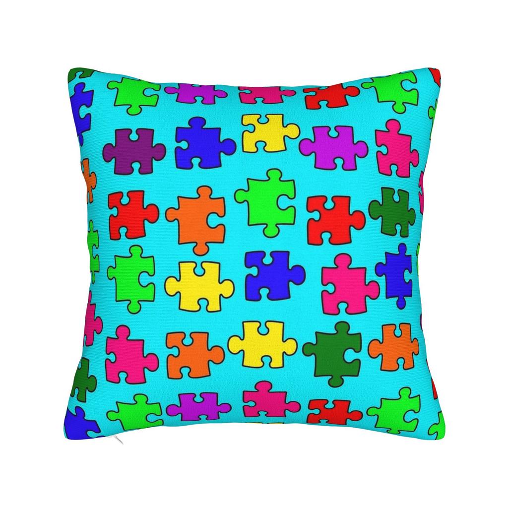 Pillow Case Pastel Candy Autism Awareness Puzzle Soft Pillow Cover For Wedding Party Home Decor Fashion Pillowcases