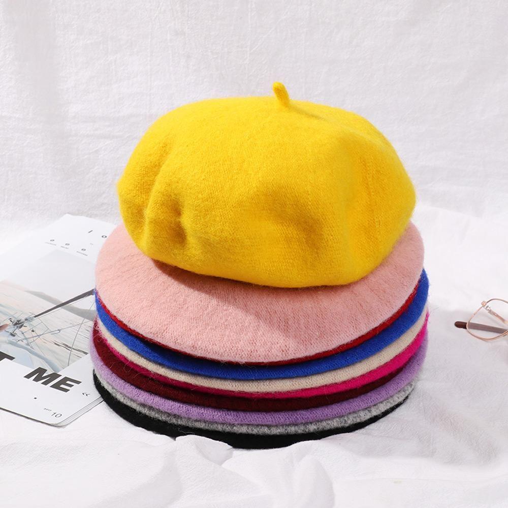 French Beanie Winter Warm Felt Berets Pumpkin Felt Headgear Autumn Hat Wool Beret Cap