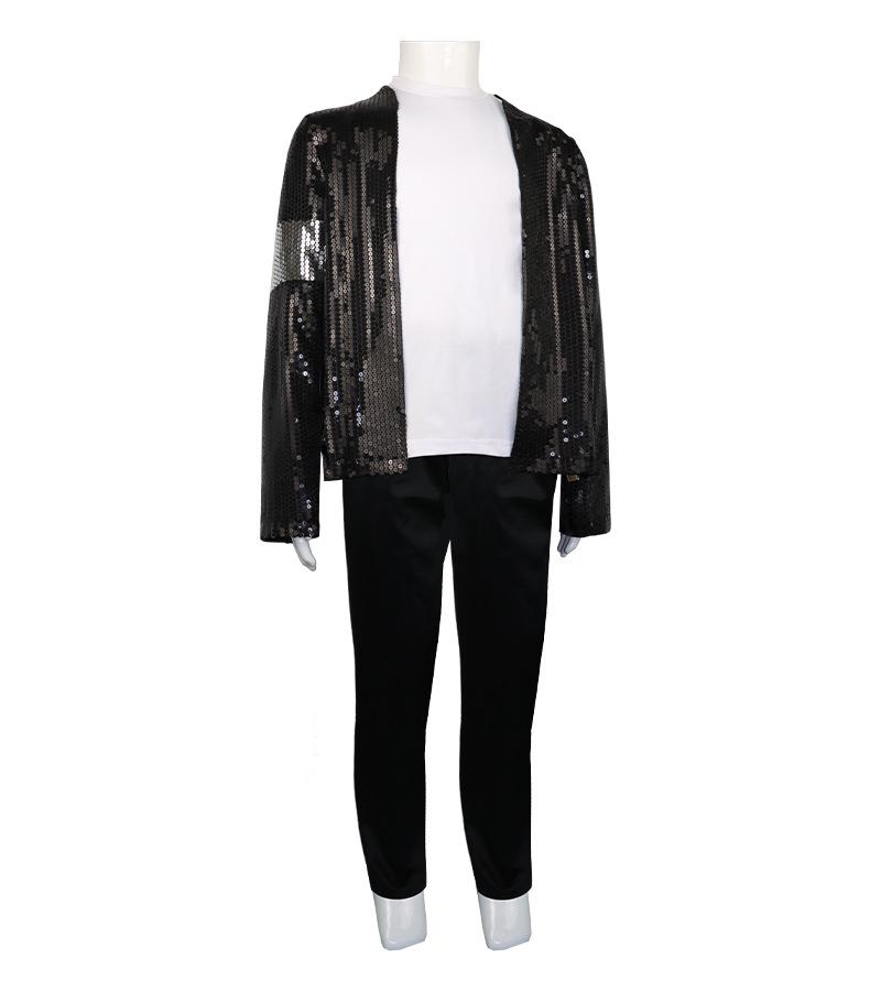 Michael Jackson Unisex Bühnen-Paillettenkostüm für Kinder und Erwachsene