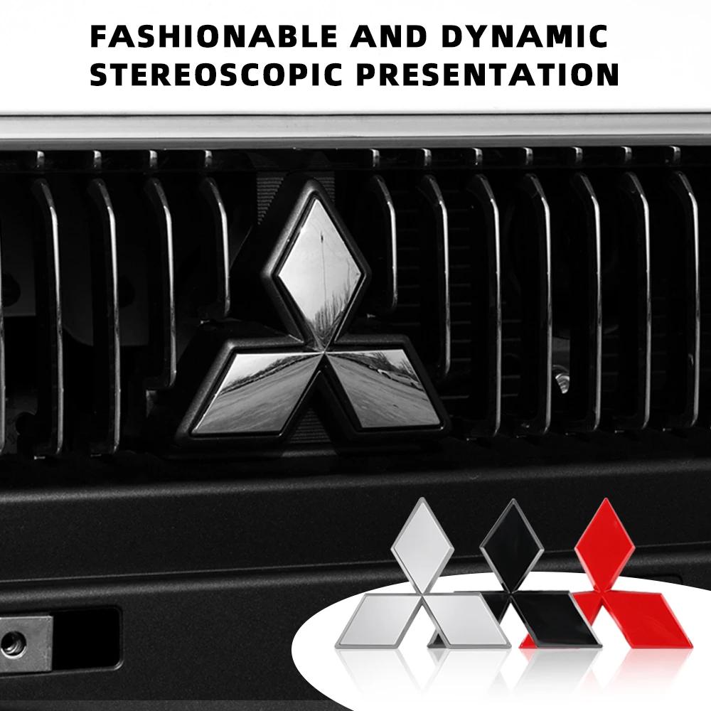 1pc ABS Car Logo Front Grille Rear Trunk Emblem Steering Wheel Sticker For Mitsubishi Pajero Outlander XL Montero Lancer Triton