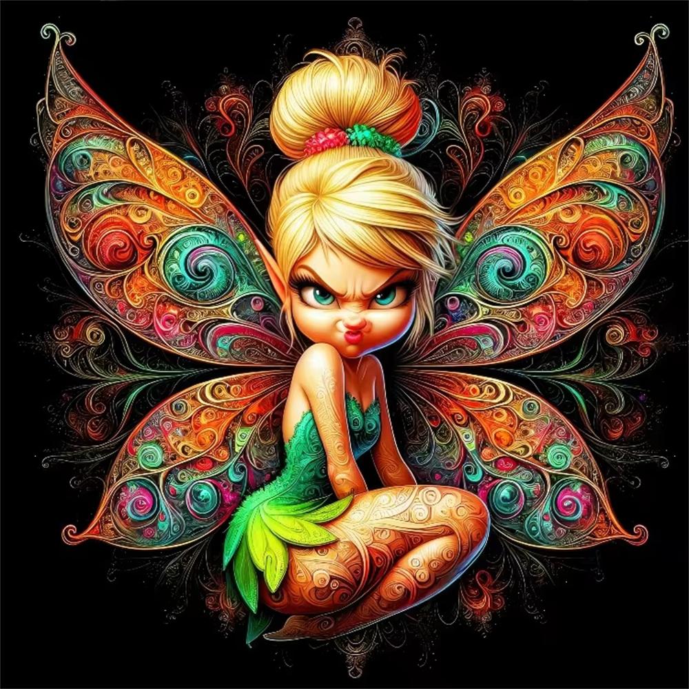 Disney Tinker Bell Fairy Collection Diamond Painting Full of Diamonds DIY Handmade Embroidery Art Cartoon Decorative Painting Kit