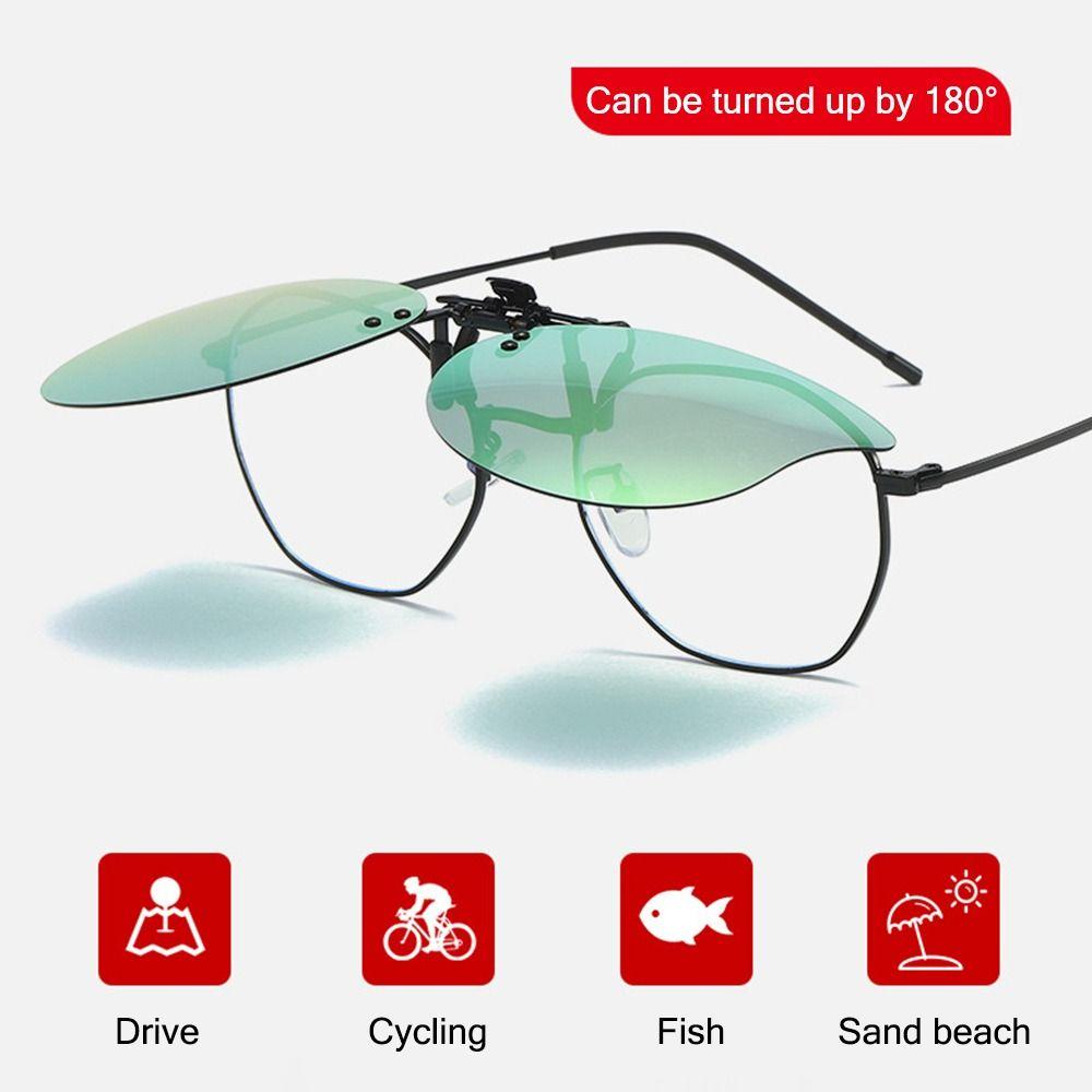 Clip On Sunglasses Over Prescription Glasses Ultra-Light UV400 Flip Up Sun Glasses Cat Eye Shape Convenient Shades