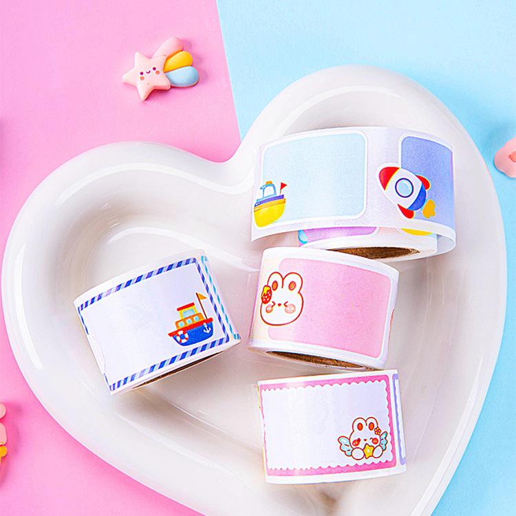 Waterproof Cartoon Name Stickers for Kids' Items - School Bag, Water Cup, and More