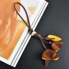 Bag Pendant Imitation Leather Rose Petal Design Keychain Charm with Long Tassel Lightweight Tote Bag Accessory