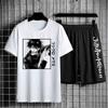 Jujutsu Kaisen T-shirt Set Casual Shorts Anime Print Men's Sets Tracksuit Sweatpants Sportswear Man Summer Fashion Clothing