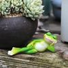 Eco-friendly Resin Figurines Micro Landscape Ornament Mini Frog Violin Playing Statue Durable Small Outdoor Garden Decor Waterproof Hand-Painted
