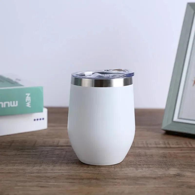 12OZ Stainless Steel Eggshell Cup Cold and Hot Thermal Mug Beer Mugs Wine Glasses Tumbler Thermal Cup for Coffee