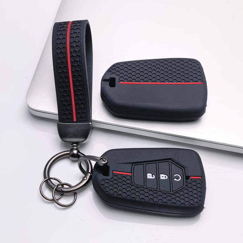 Sleutelhangerhoesje voor Isuzu D-MAX MU-X met Sleutelhanger Krasbestendig Schokbestendig Stofdicht Duurzaam Sleutelhouder Krasbeschermer Zachte Grip Textuur