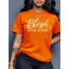 Dames Katoenen Korte Mouwen T-shirts Gezegend Boven Maat Dames Tee Geloof Grafisch Casual Oranje Top