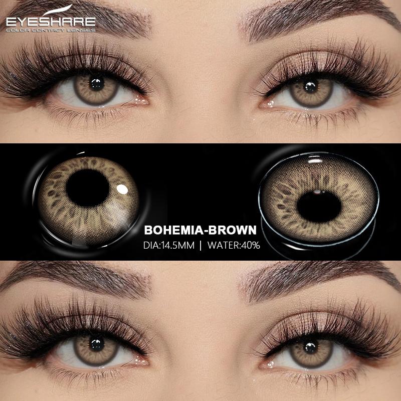Eyeshare 1 Pair Colored Contact Lenses Blue Beauty Lens Makeup Brown Natural Eyeglass Lenses Green Fashion Eyeglass Lenses