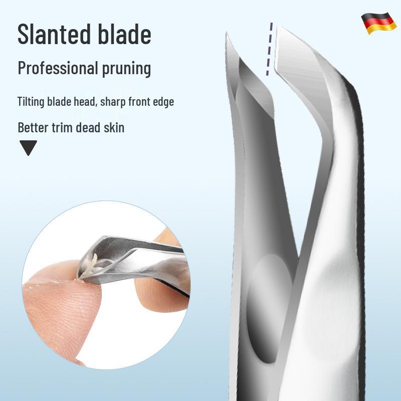 Stainless Steel Cuticle Nippers, Hangnail Clippers, and Slanted Tweezers Set