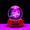 Halloween Crystal Ball Night Light for Kids 3D Pumpkin Crystal Ball LED Night Light with Resin Base Halloween Pumpkin Globes Lamp for Indoor Bedroom