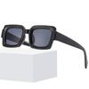 2pcs Pack New Fashion Personality Square Shaped Sunglasses Retro Punk Sun Glasses Anti Blue Light Glasses Frame Female UV400