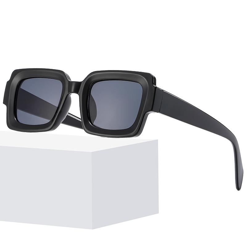 2pcs Pack New Fashion Personality Square Shaped Sunglasses Retro Punk Sun Glasses Anti Blue Light Glasses Frame Female UV400