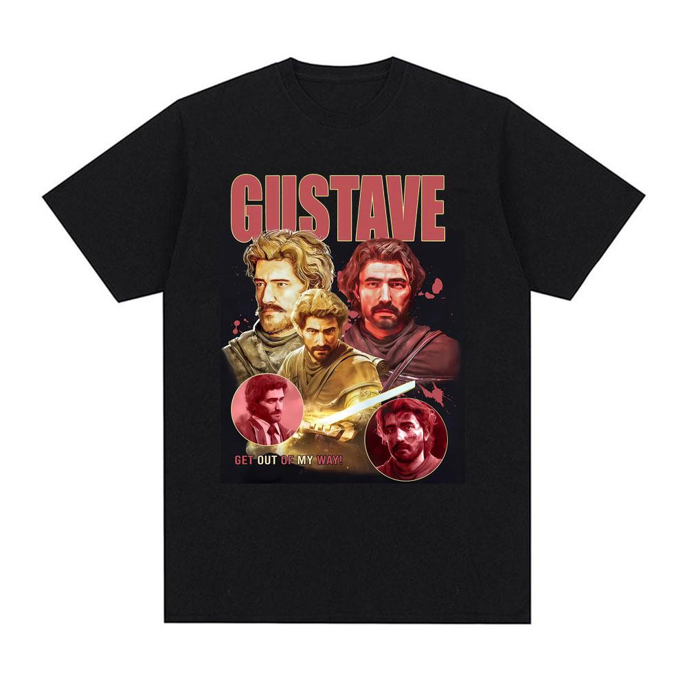 Gustave Retro Fan Shirt Expedition 33 Graphic T Shirt Unisex Women Summer Short Sleeve Tshirt Casual 100 Cotton Oversized Tshirts