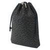 Inden Drawstring 230 Pure Silk Black Background X Black Dragonfly Pattern [Indenya] Bag, Pieces, Gusseted, String, Deerskin, Lacquer, 3007-01-008