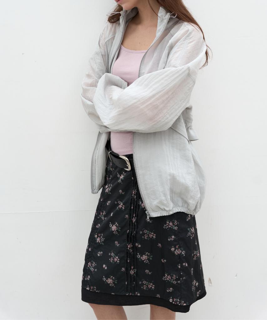 Seolan Floral Midi Skirt_Black