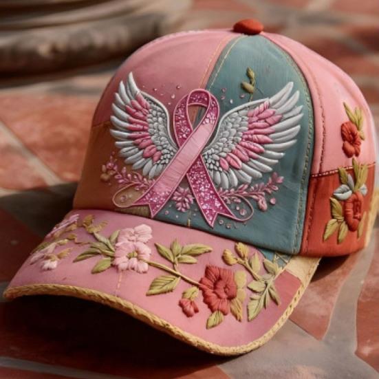 Baseball Hat Embroidery Flower Pattern 3D Printing Retro Sun Protection Summer Cap Hiking Outings