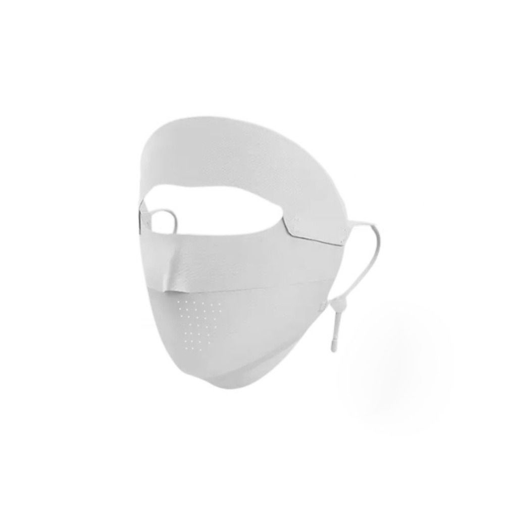Ice Silk Full Face Mask Solid Color Womne Face Shield Adjustable Sunscreen Mask  Cycling