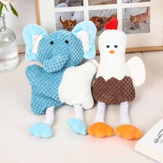 Pluche Hondenspeelgoed Piepend Huisdierenspeelgoed voor Honden Interactief Touwtrekken Kauwspeelgoed Duurzaam Knoopontwerp Pluche Speelgoed voor Tanden Slijpen Angstverlichting En Spel