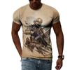 Summer Fashion Creative Image Men's T-shirt Round Collar Short Sleeve Tops Camouflage Uniform Soldier Special Forces Retro Gun