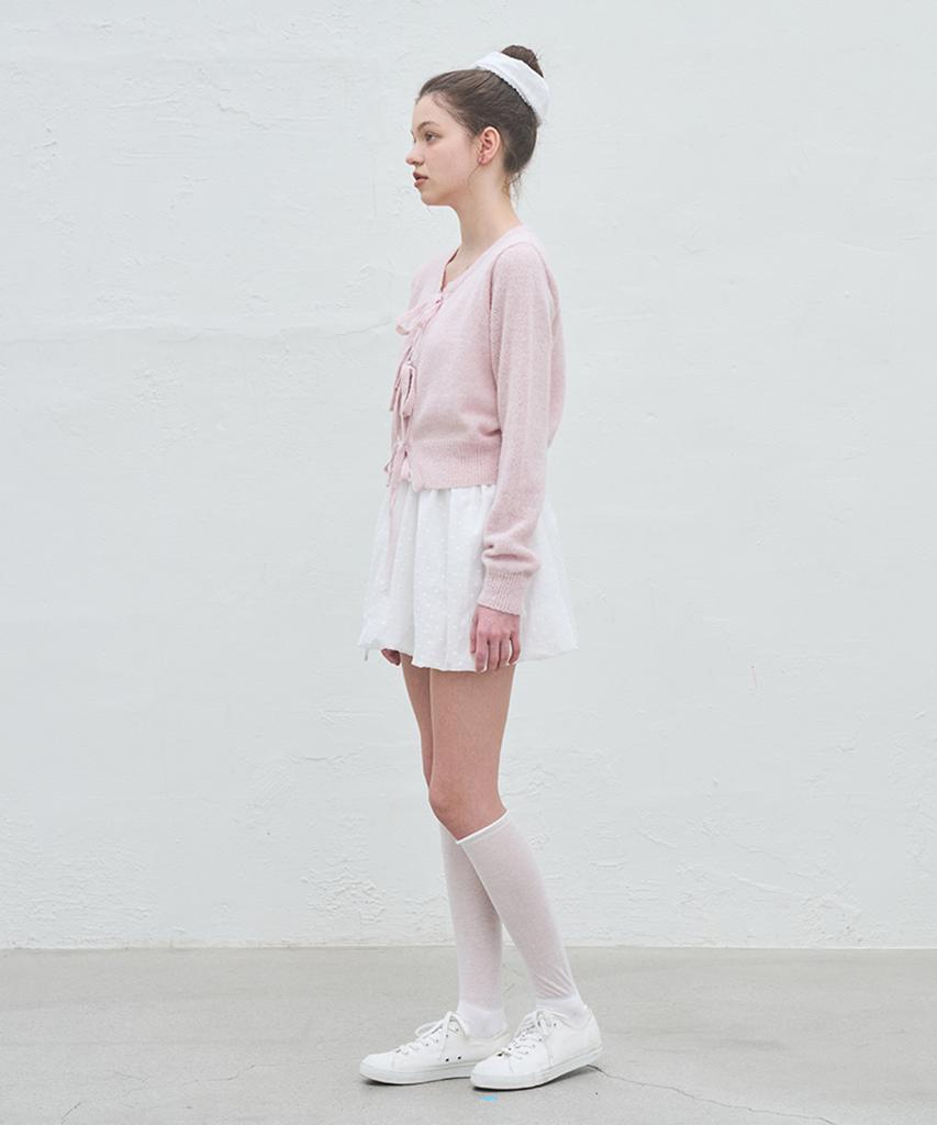 Bember Pumpkin Cotton Mini Skirt_White