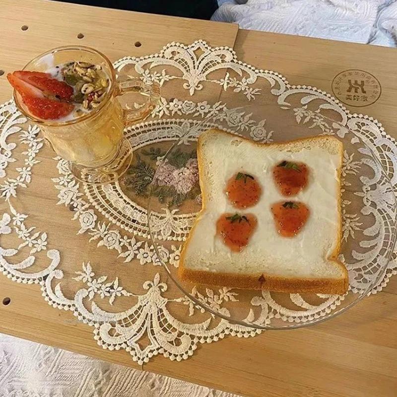 1PC Dinning Table Case Embroidered Table Surface Cloth Elegant Round Lace Tablecloth Coffee Coasters Napkin Party Wedding Decoration for Home