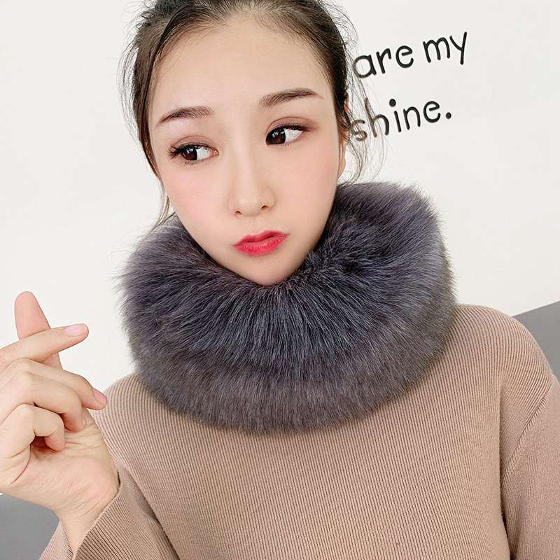 Protection Imitation Leather Fur Scarf Love Scarf Warm Neck Mountain River Winter Lady