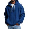 European Heavyweight Waffle Long Sleeve Hooded Sweatshirt - Men's Loose Fit, Pure Color, Casual Style