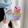Moskado Luxury Rainbow Graffiti Smile Phone Case For Iphone 14 Plus 13 12 14 11 Pro Max Transparent Wave Pattern Soft Tpu Cover