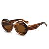 High Quality Trendy Oval Thick-Frame Sunglasses for Women and Men Stylish Striped Design Chic European and American Fashion Premium Quality Shade&
