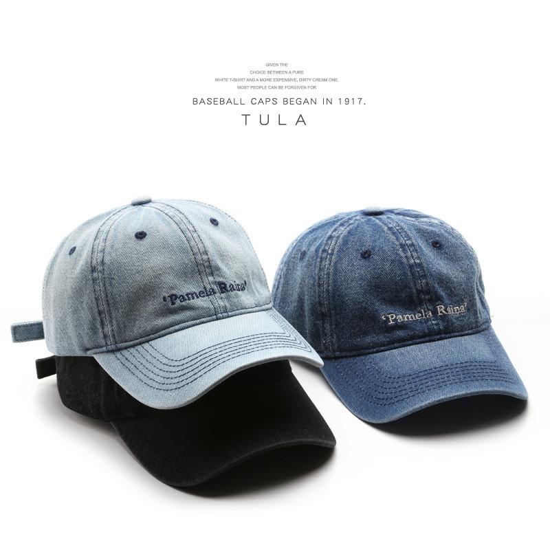 Vintage Denim Baseball Cap With Breathable Cotton Material For Street Style Fans