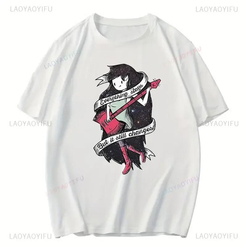 T-shirt en coton Adventure Time à la mode Marceline la Reine Vampire T-shirt à manches courtes Été Col rond Vêtements Unisexe Hauts Décontractés