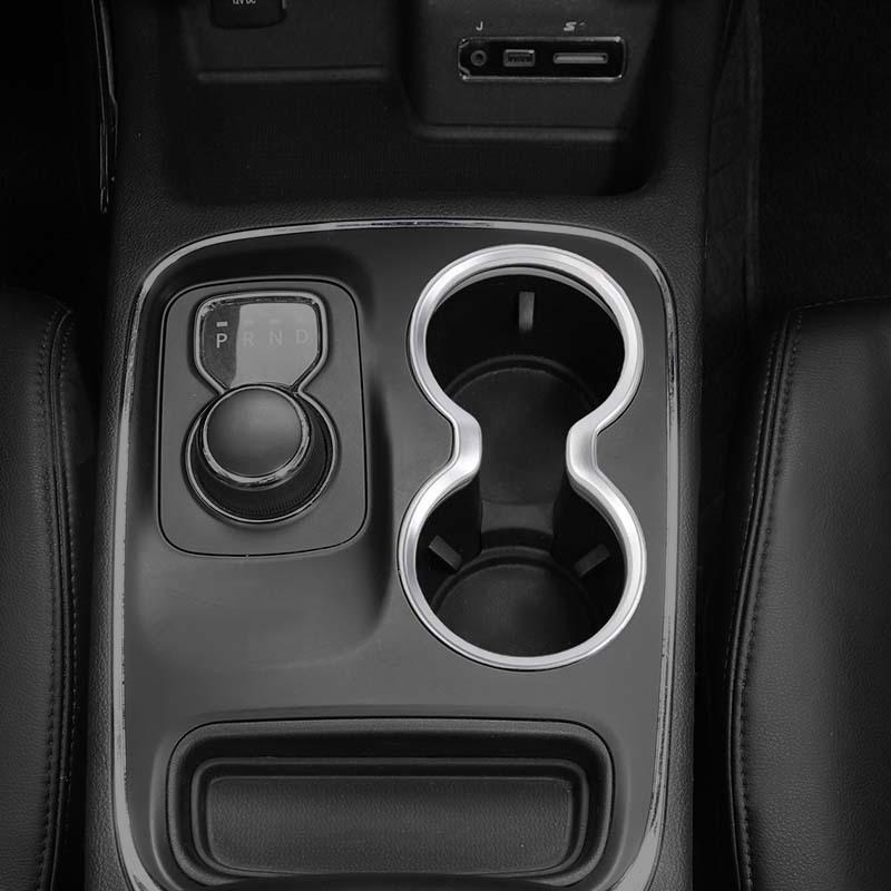 ABS-Front-Getränkehalter-Dekorationsabdeckungsaufkleber passend für Jeep Grand Cherokee 2011–2021, Innenausstattung