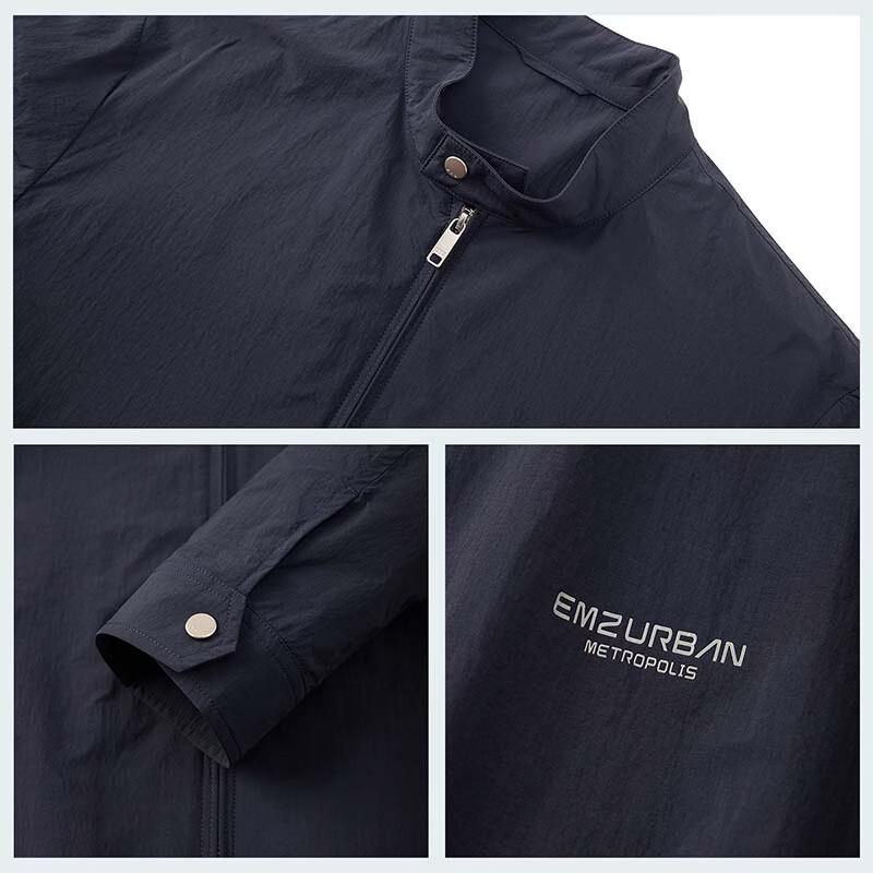 EMZ Men's Comfortable Business Stand-Collar Zip Jacket