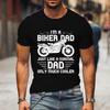 I'm A Biker Dad Print Summer T Shirt Men's Motorcycle Graphic Short Sleeve Loose T-shirts Hip Hop Harajuku Streetwear Men Tshirt
