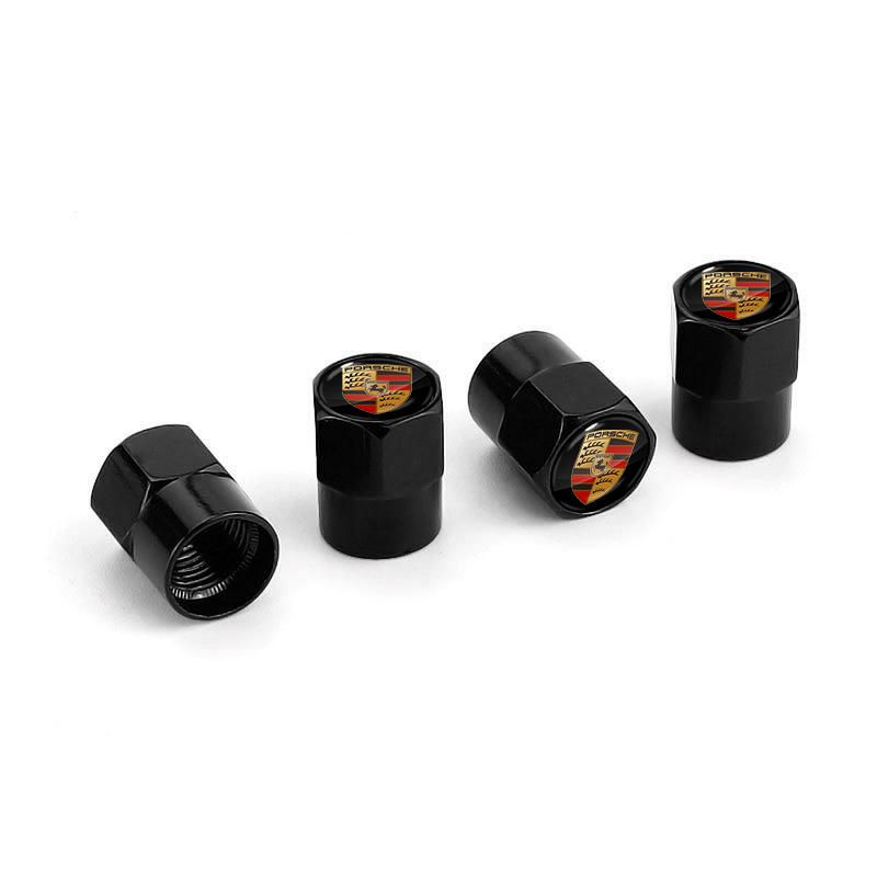 4pcs Automobile Tire Metal Valve Cover Anti-leakage Cover For Porsche 911 Cayenne Panamera Macan Boxster Carrera-GT 928 944 918-Spyder 968