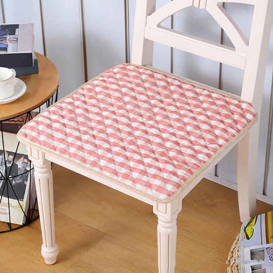 Chair Cushion with Straps Dustproof Decorative Polyester Household Restaurant Dining Stool Cushion Pad for Daily Use