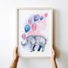 Elephant Poster with Balloons