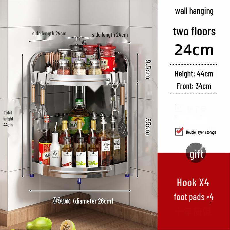 Stainless Steel Multi-layer Corner Spice Rack