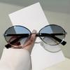 New Trendy Oval Metal Frame Sunglasses for Men Women Retro Sun Glasses Male Female Brand Designer Eyewear Lentes De Sol Mujer